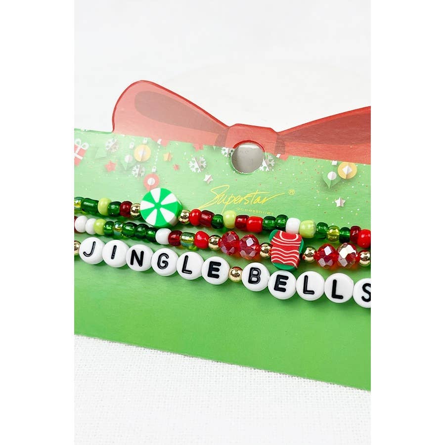 3-pcs Stretch Christmas Word Bracelet