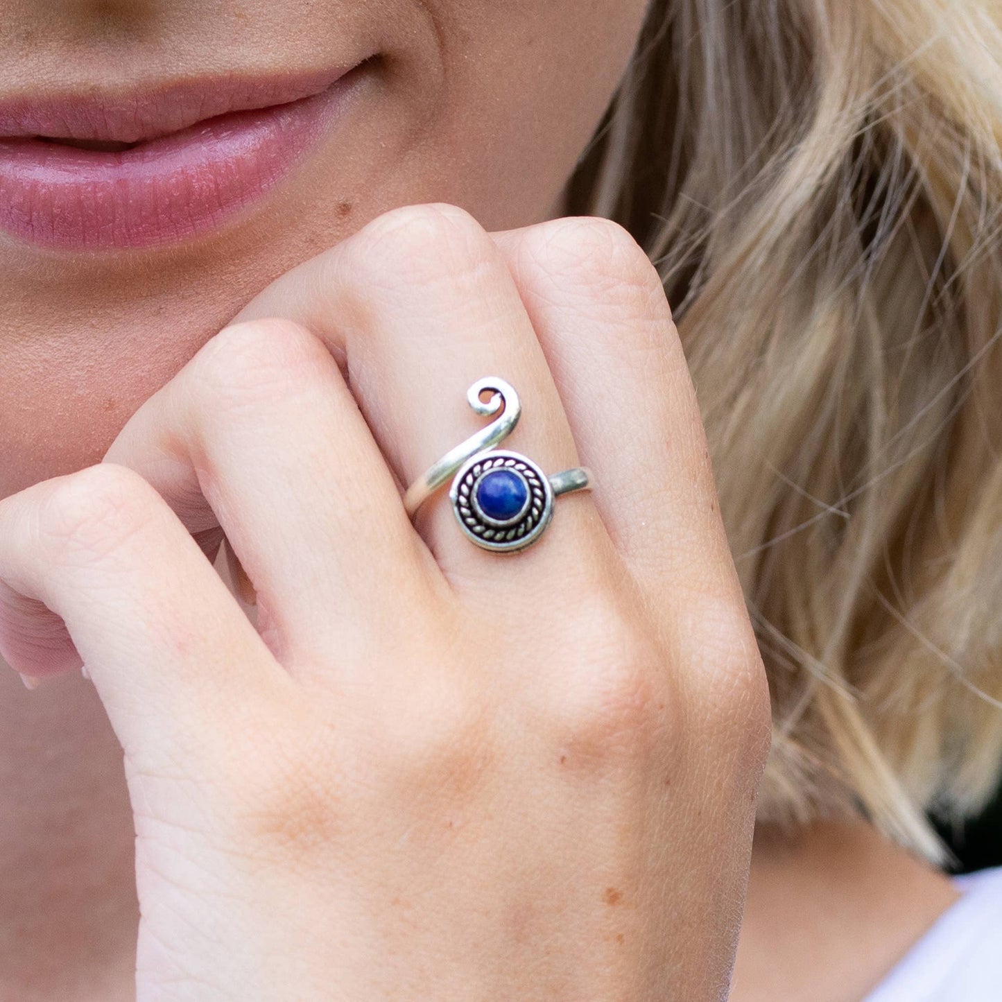 Silver with Lapis ring