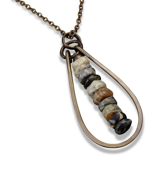 Agate Row in Center Necklace