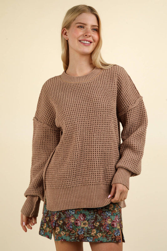 Camel Soft Comfy Oversized Knit Sweater