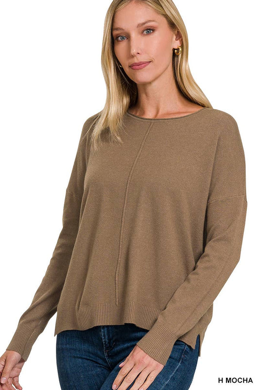 Mocha Seam Round Neck top