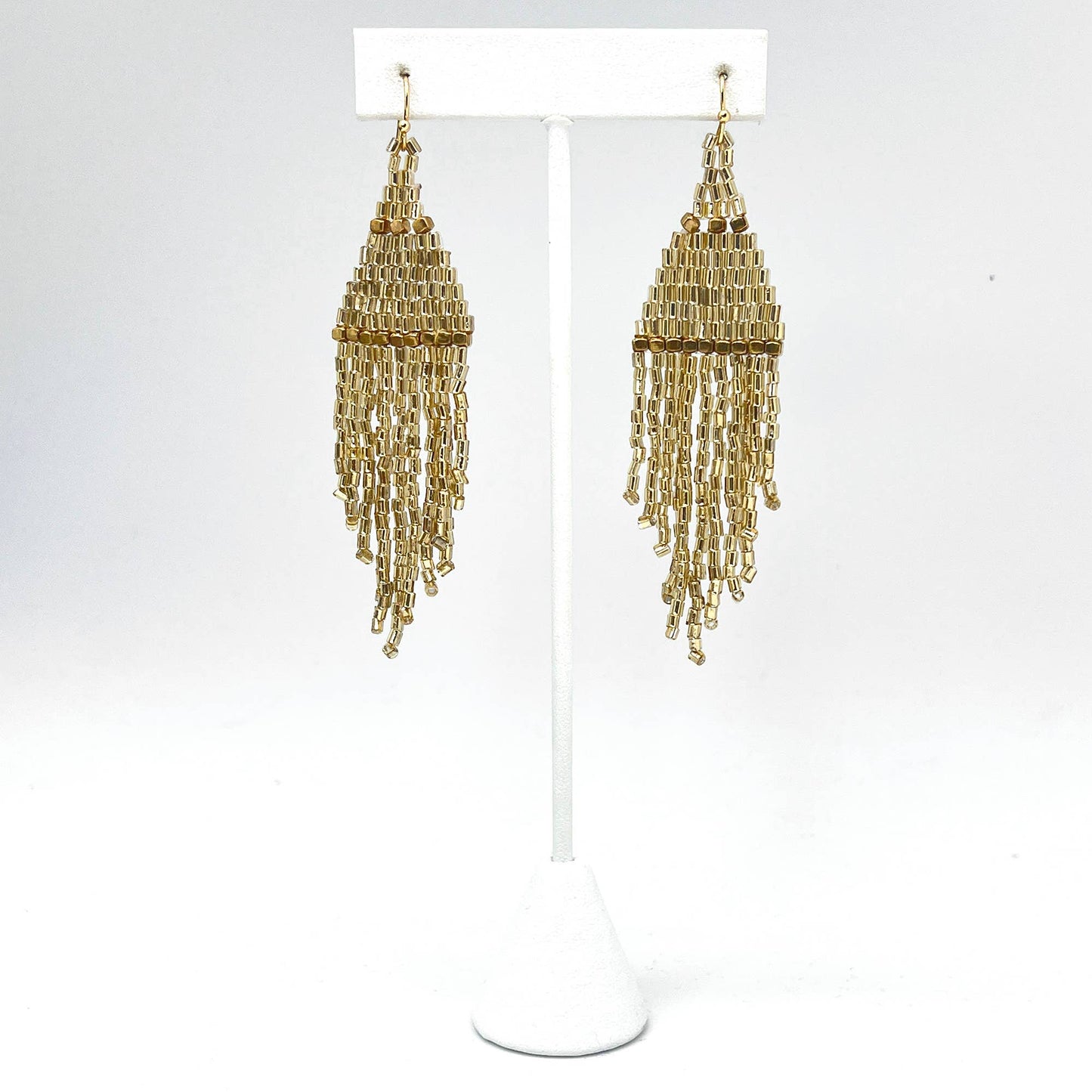 Shimmering Gold - fringe earrings