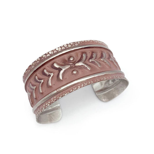 Dusty Rose Chevrons cuff bracelet