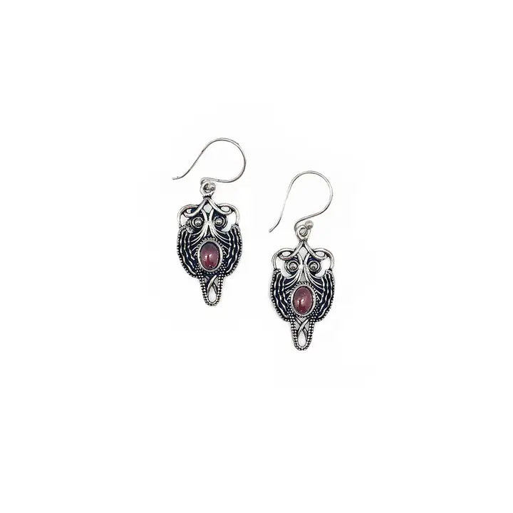 Owl garnet earrings