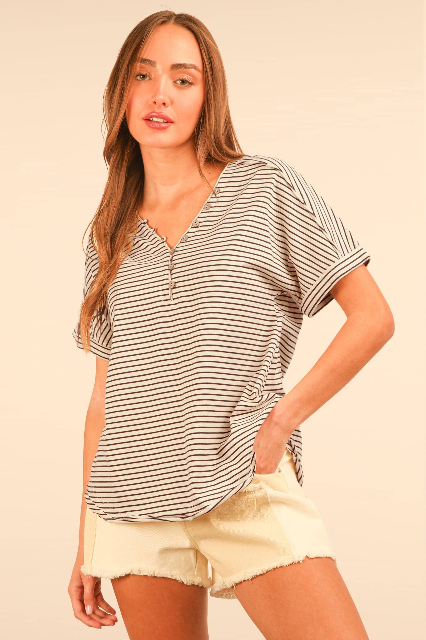 Black and white Striped Casual Knit Top