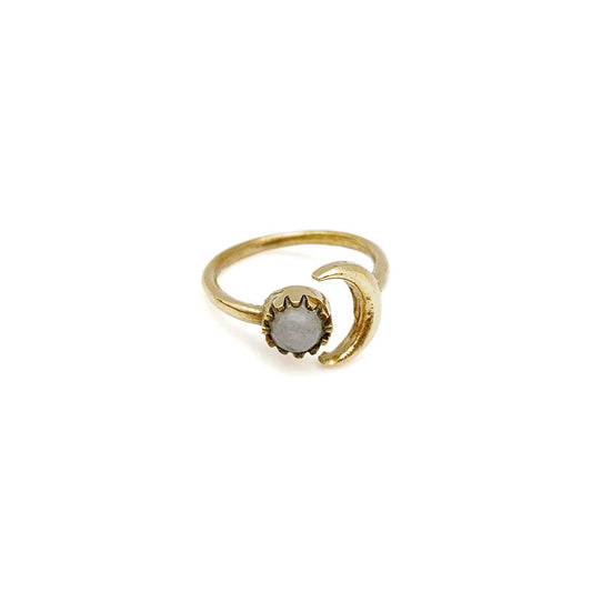 Tanvi Collection Ring - Gold with Moonstone