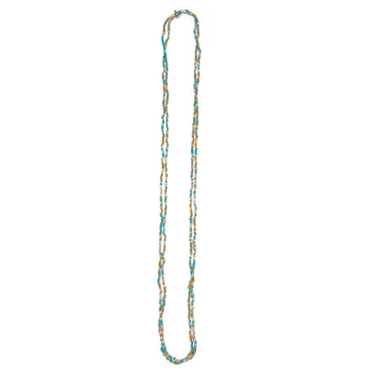 Turquoise water- Seed Bead Multi-Strand Necklace