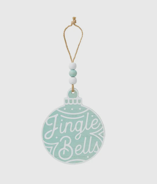 Jingle Bells Teal Bulb Ornament