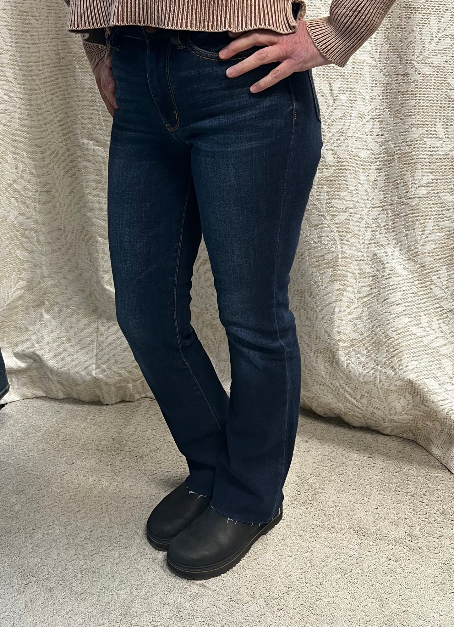 Lena- Judy blue mid rise bootcut jeans