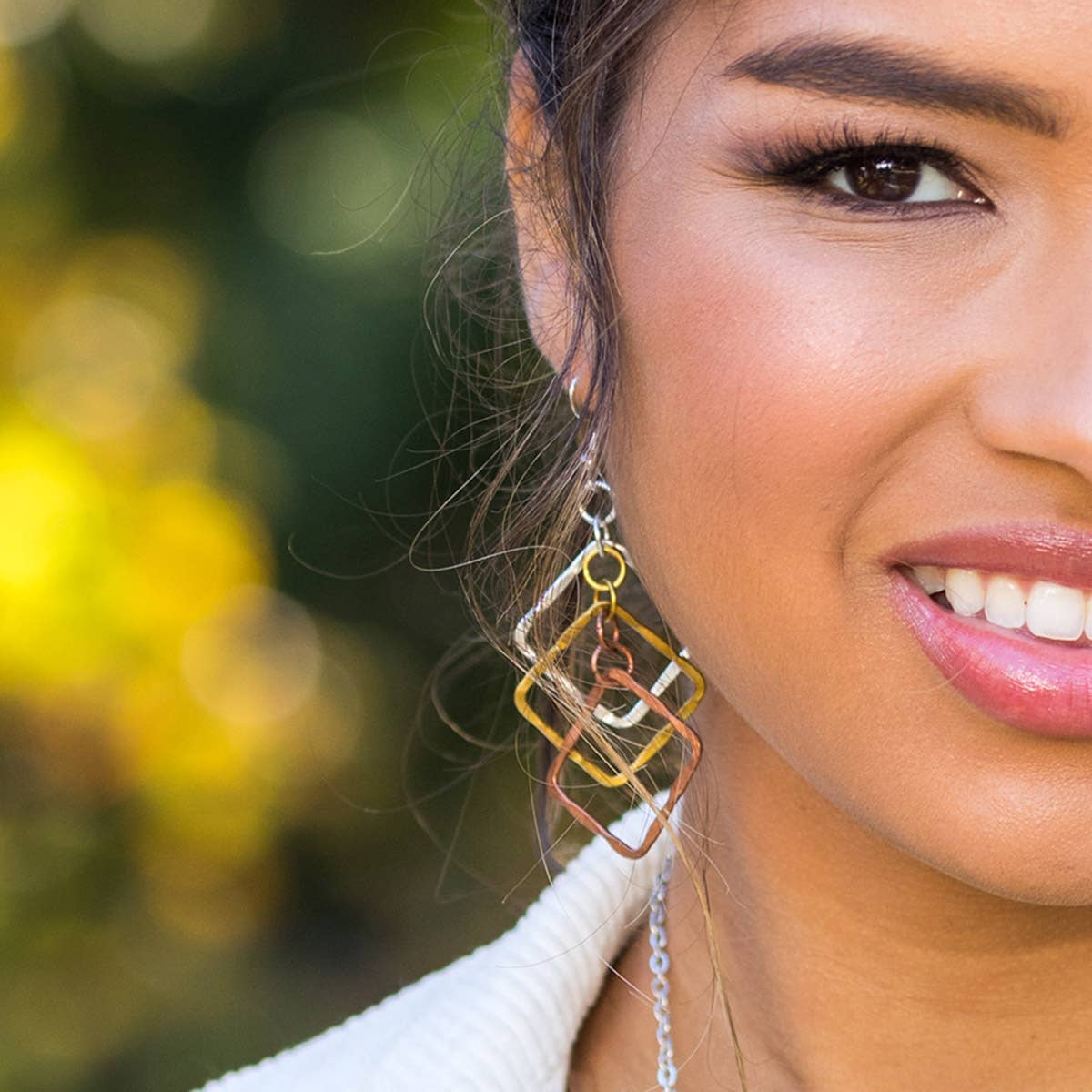 Banjara Hammered Squares Earrings