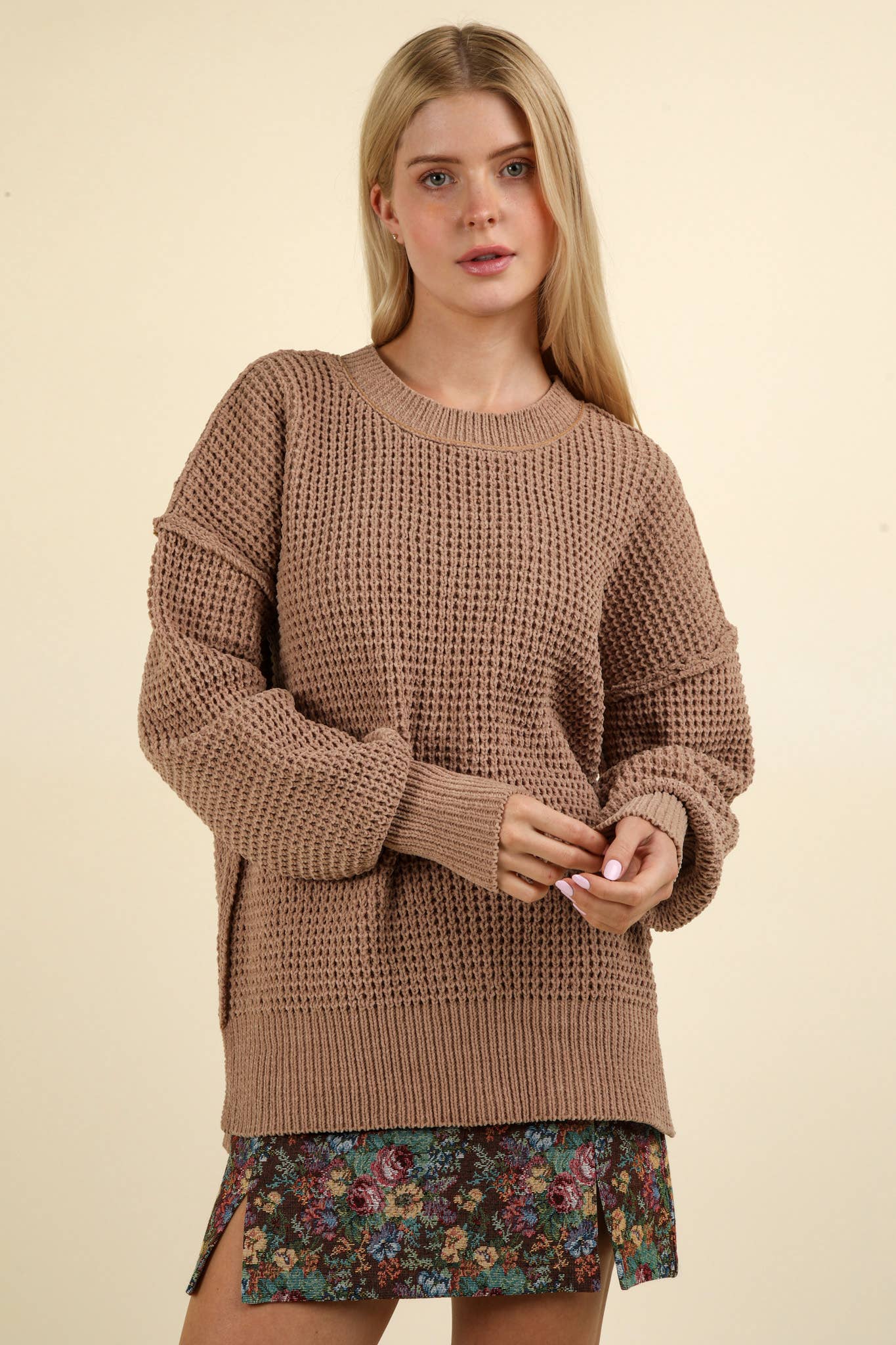 Camel Soft Comfy Oversized Knit Sweater