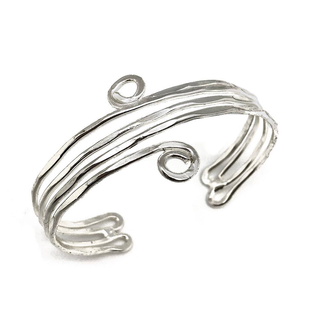 Small Spirals silver cuff bracelet