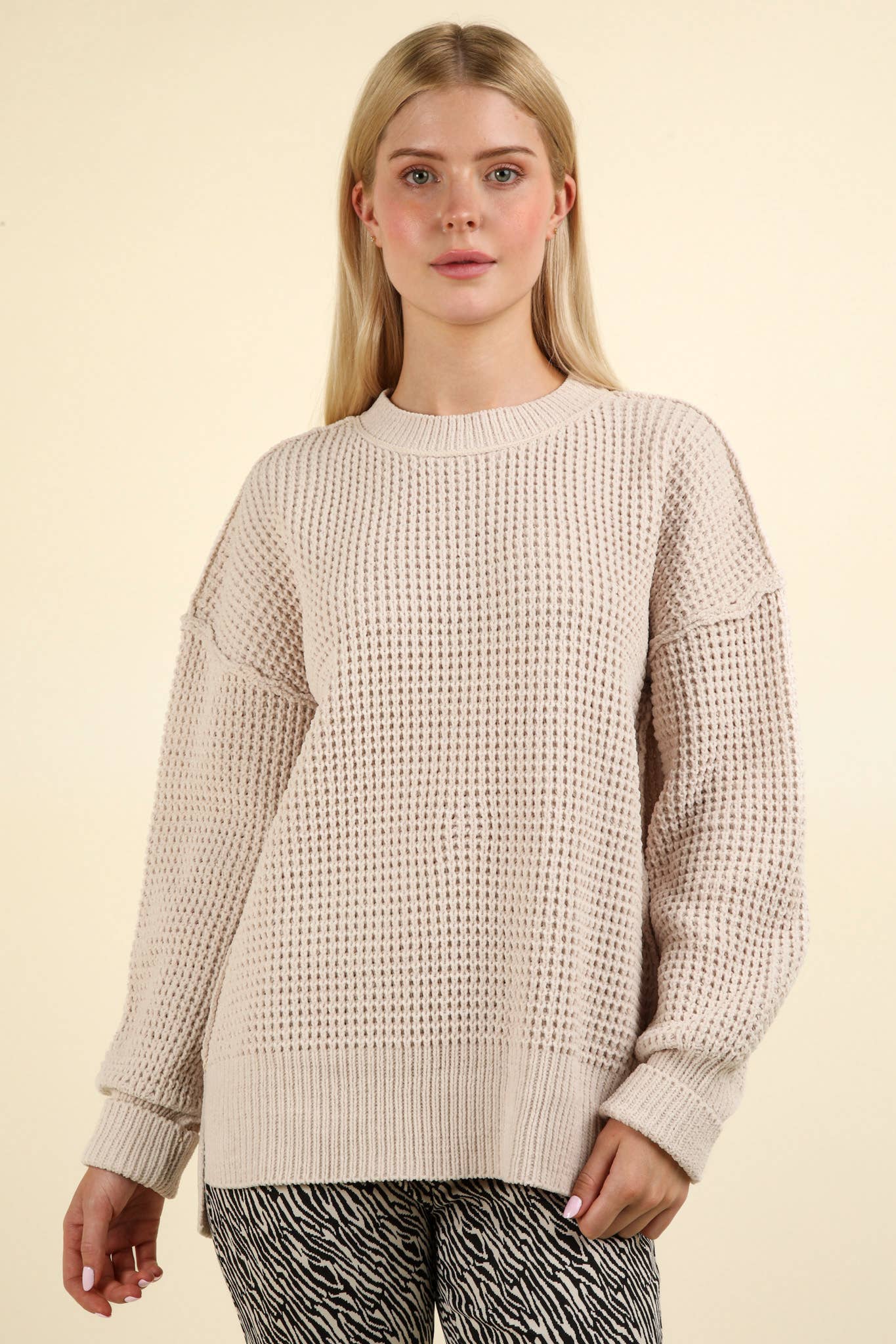 Camel Soft Comfy Oversized Knit Sweater