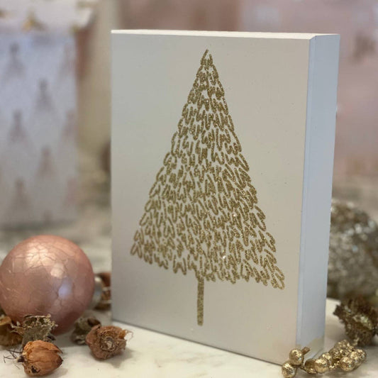 White/Gold Glitter Tree Sign