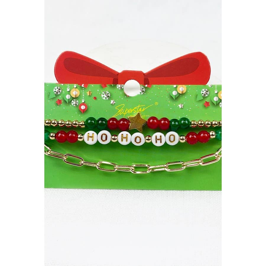 3-pcs Stretch Christmas Word Bracelet