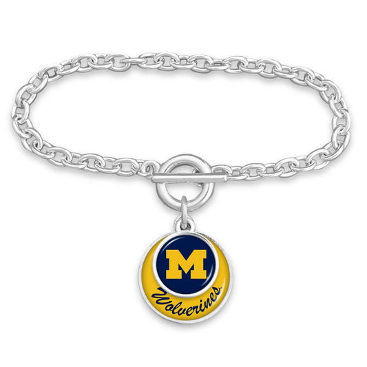 Michigan Wolverines Stacked Disk Bracelet