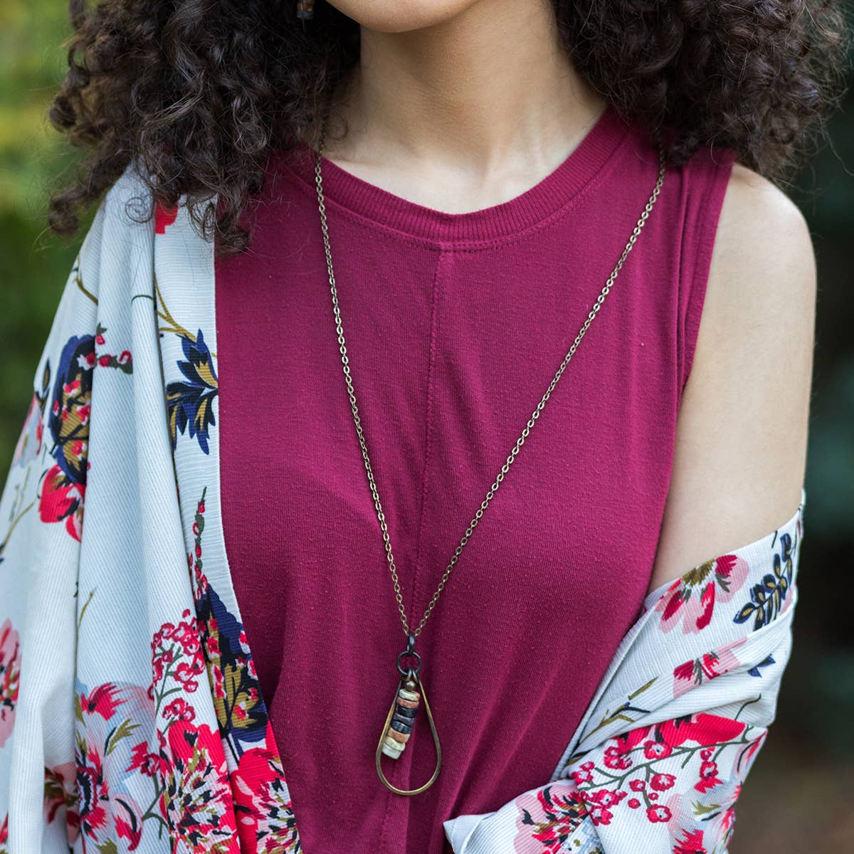 Agate Row in Center Necklace