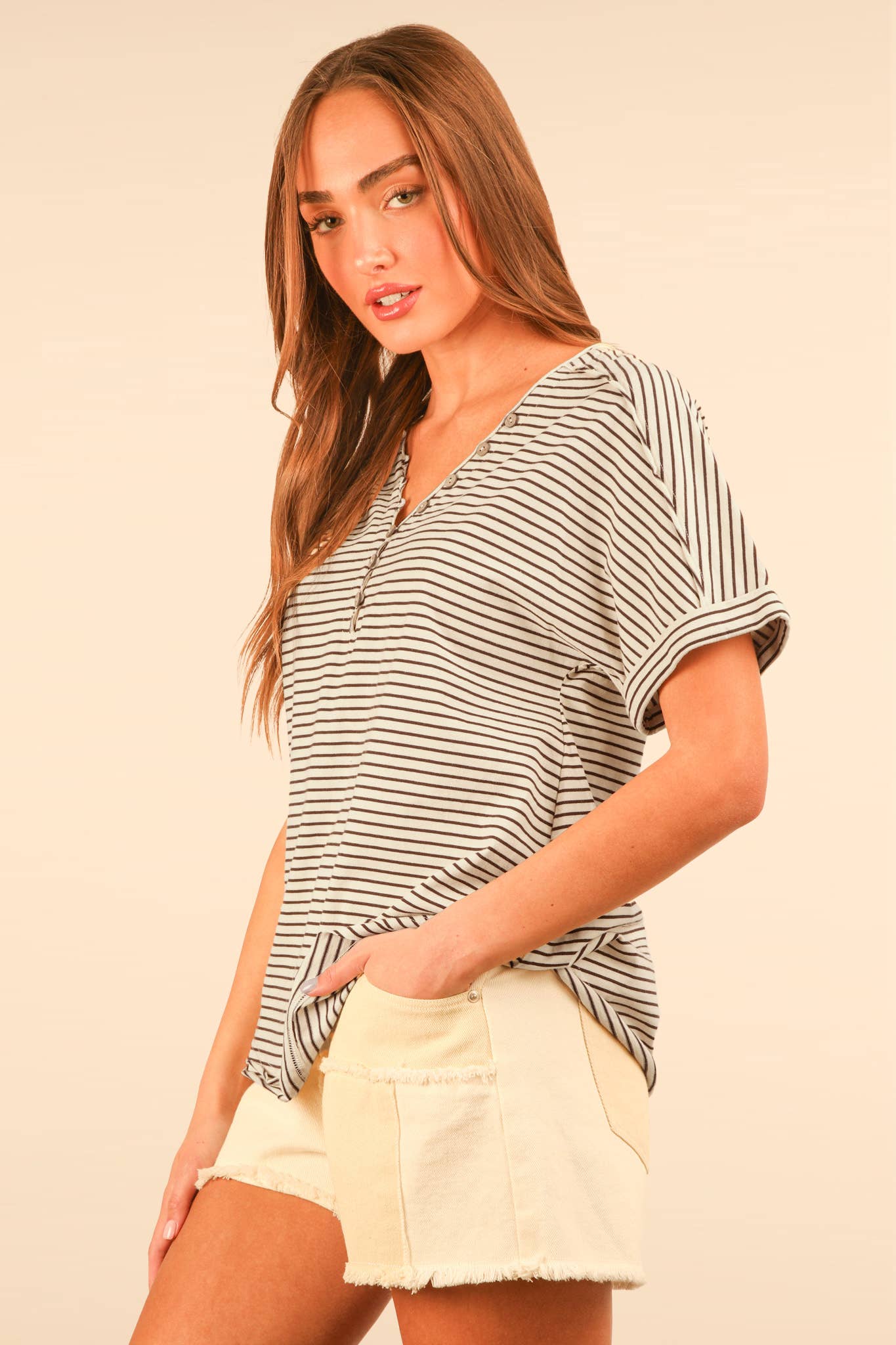 Black and white Striped Casual Knit Top