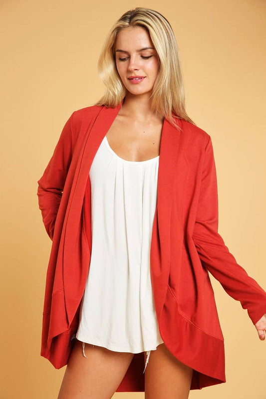 Rust Long Sleeve Cardigan