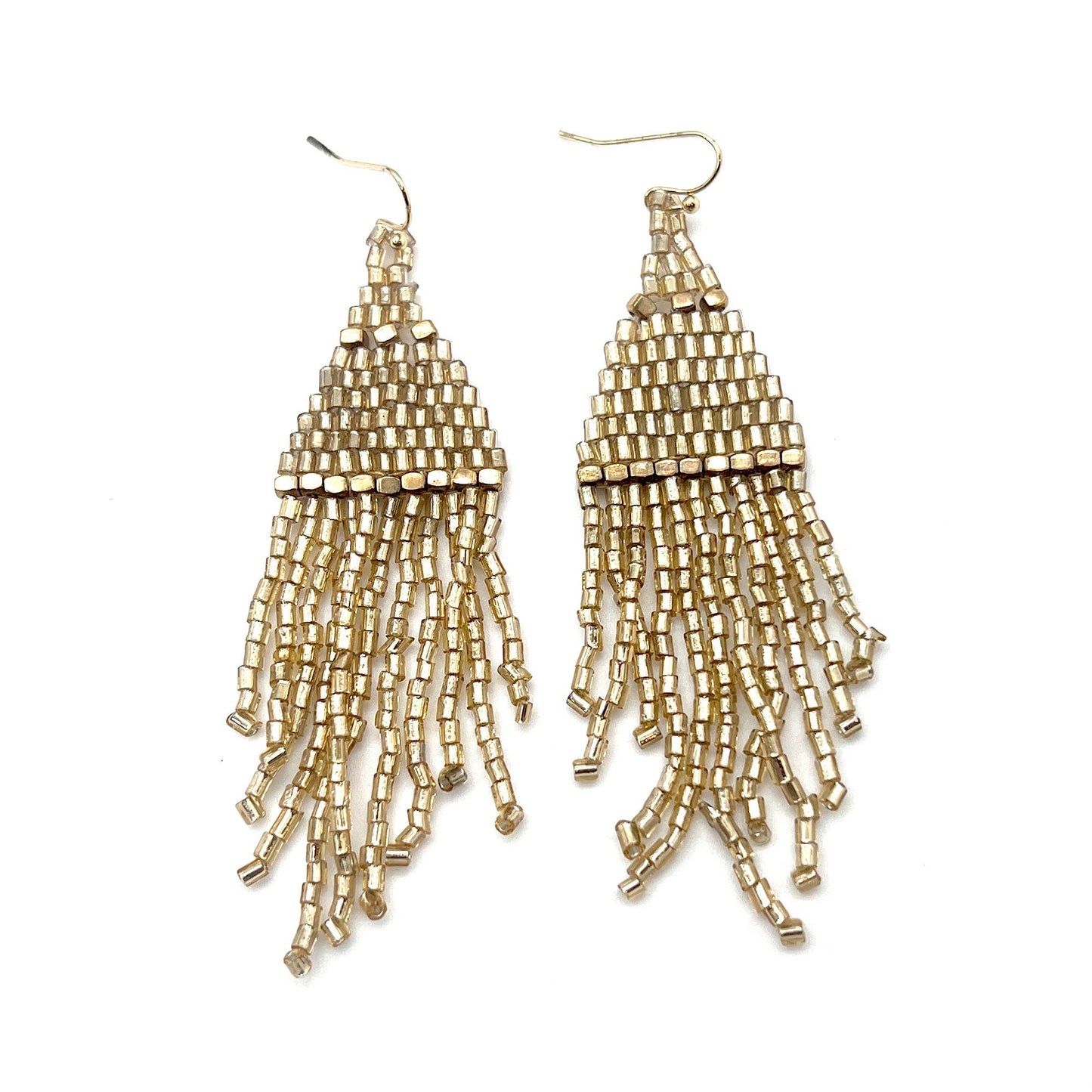 Shimmering Gold - fringe earrings