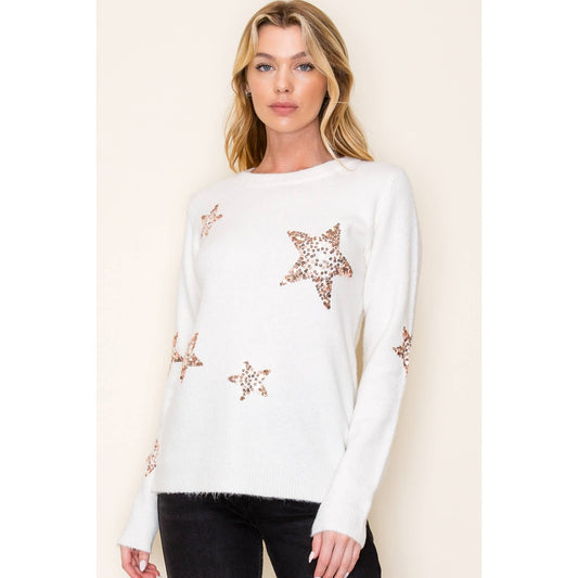 Ivory Beaded star sweater