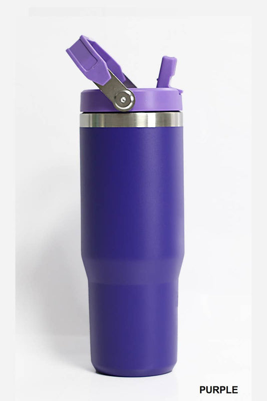 30 oz Stainless Steel Flip Straw Tumbler