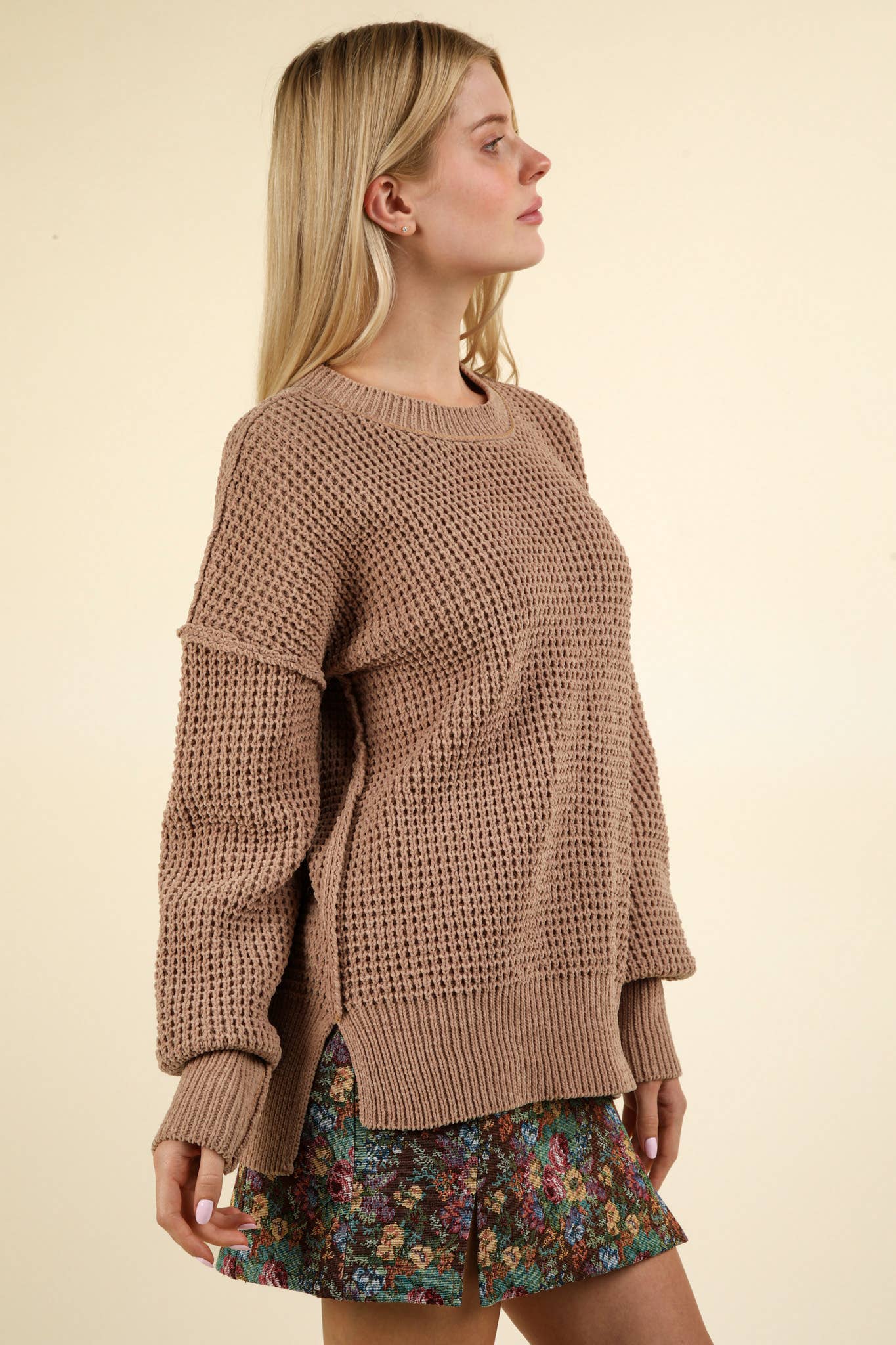 Camel Soft Comfy Oversized Knit Sweater