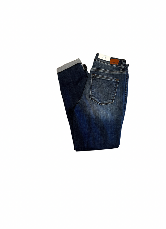 Kristy- Judy blue Cuffed slim fit jeans