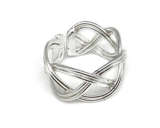 Silver Loose Braided Wire Ring